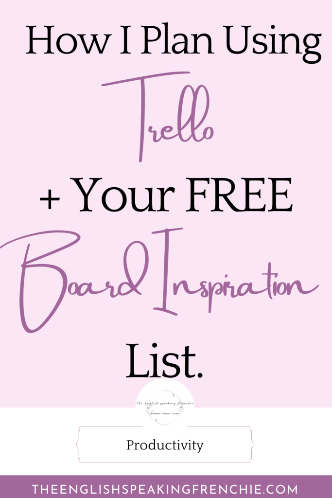 How to plan with Trello + your free board inspiration list. - Productivity